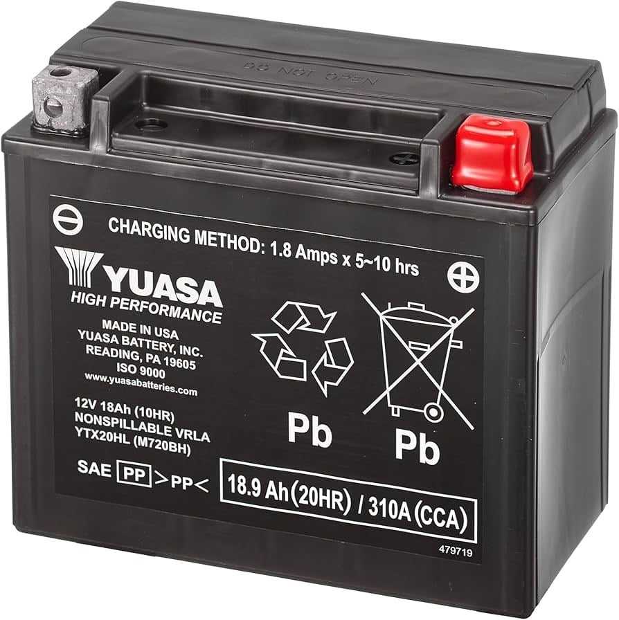 Yuasa YTX20HL-BS Ters Terminal AGM 12V 18Ah CP