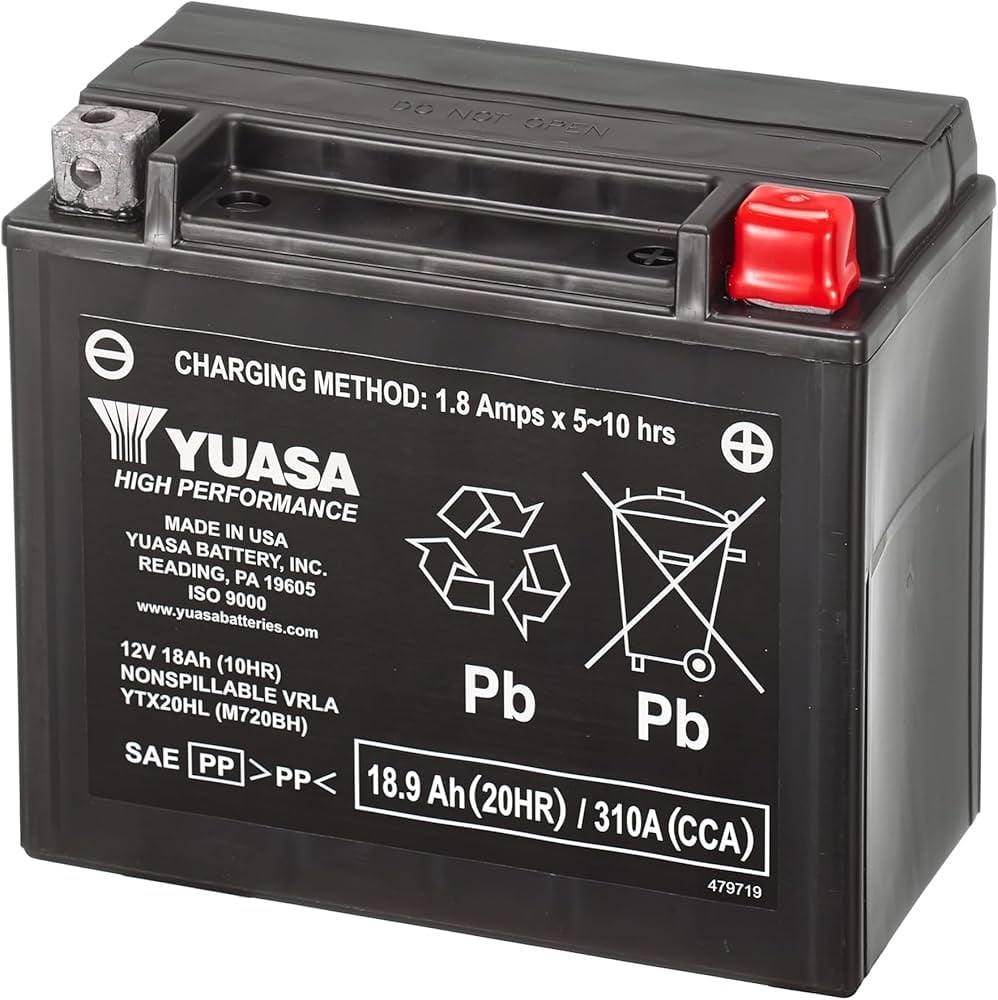 Yuasa YTX20HL Ters Terminal AGM 12V 18Ah 