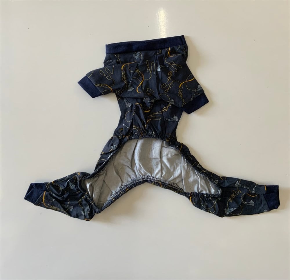 Tulum Yazlık Koyu Mavi Desenli XS/S/M/L/XL/XXL