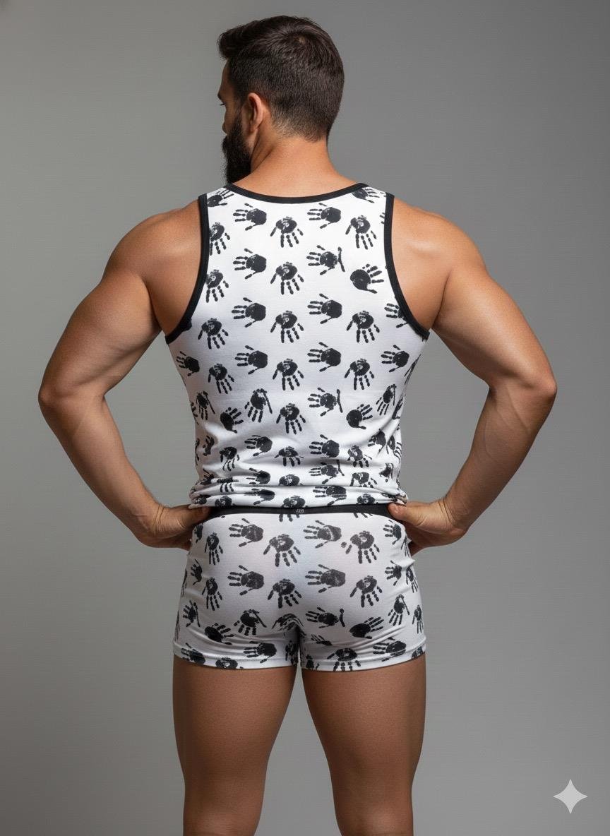 Erkek Desenli Tank Top Boxer Takım