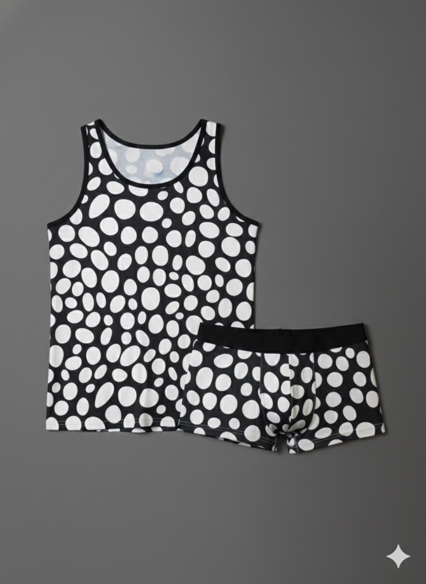 Erkek Desenli Tank Top Boxer Takımı