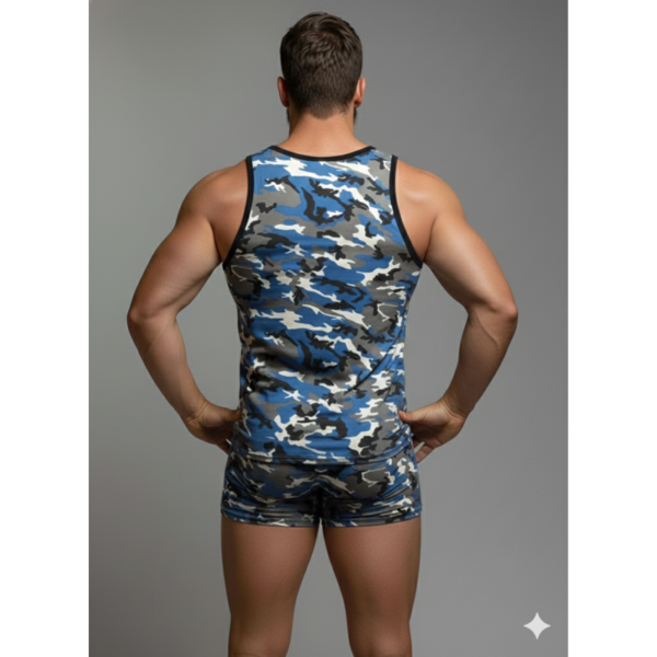 Erkek Kamuflaj Tank Top Boxer İç Çamaşır Takımı