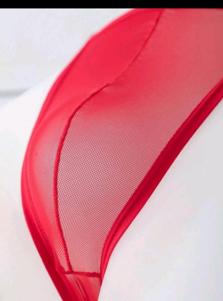 Erkek Kırmızı Transparan Tanga İç Giyim 