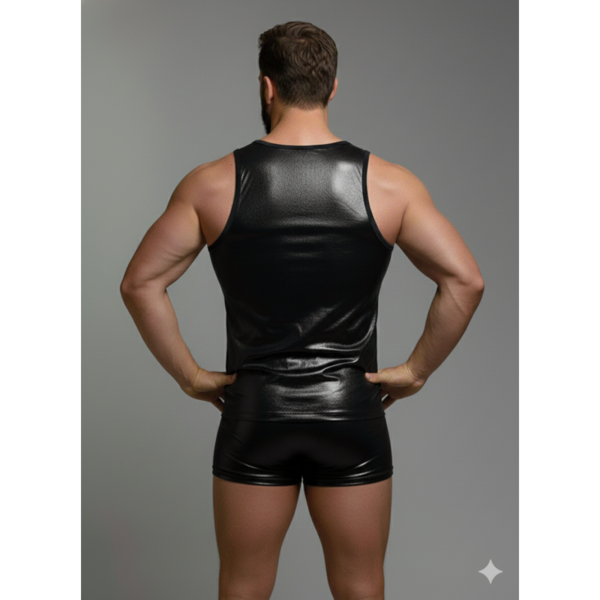 Erkek Lame Tank Top Boxer Takımı