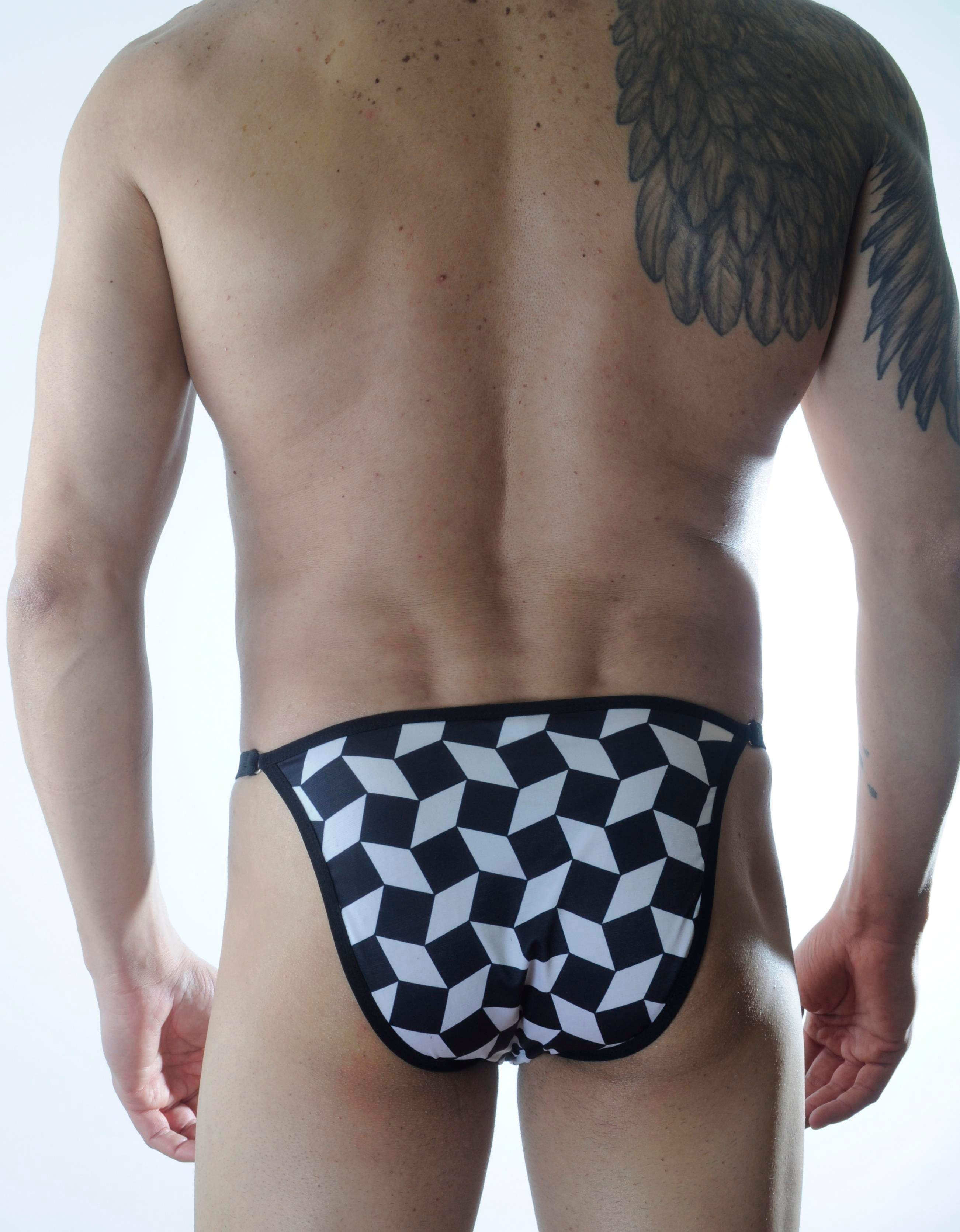 Erkek Metalli Küp Desenli Slip İç Çamaşırı