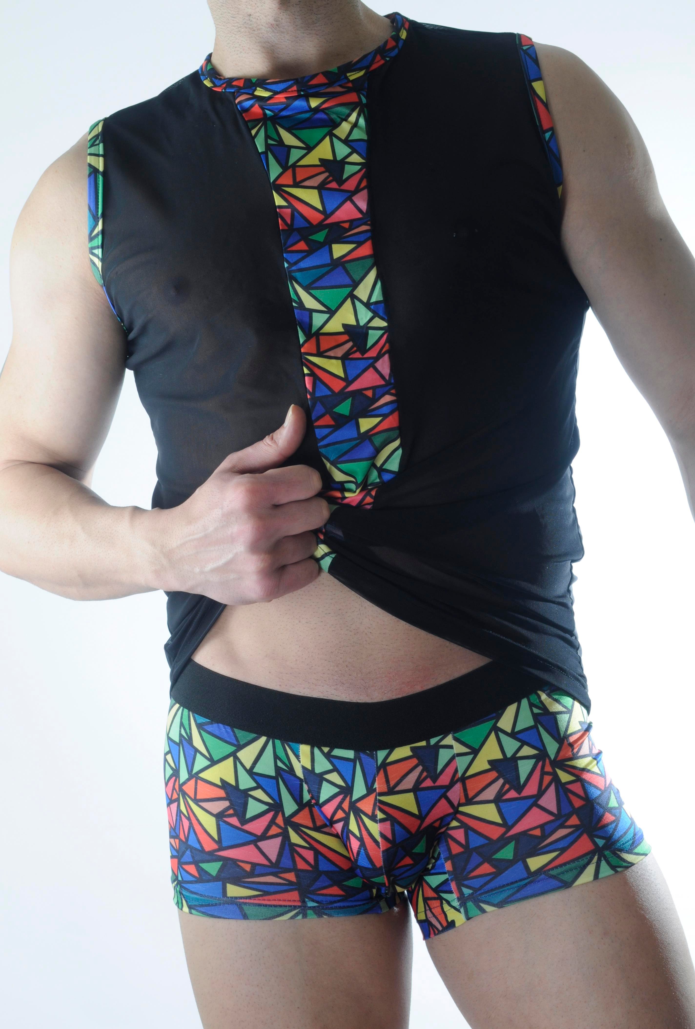 Erkek Transparan Renki Atlet Boxer Takımı