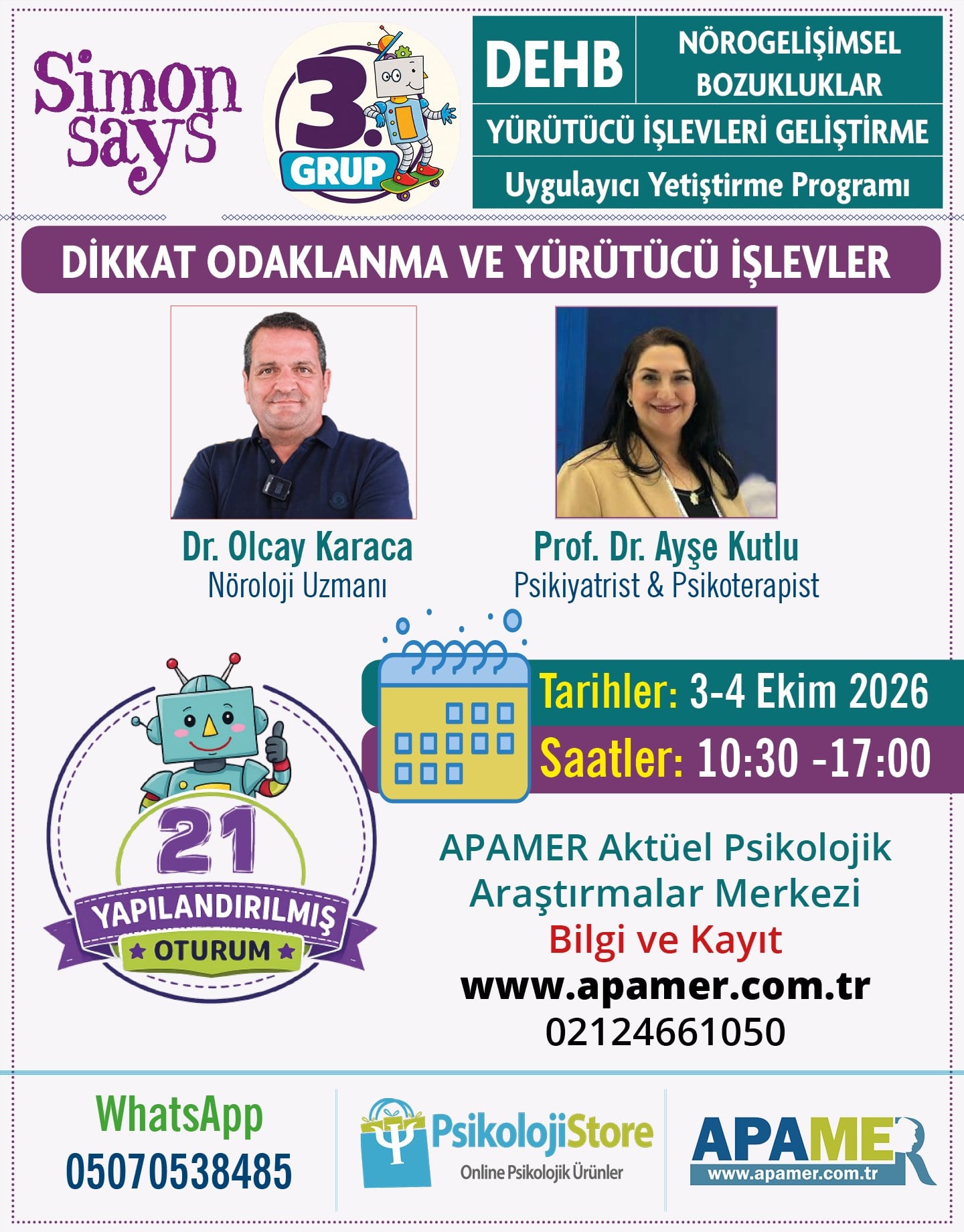 Simon Says Dikkat Odaklanma ve Yürütücü İşlevler Programı