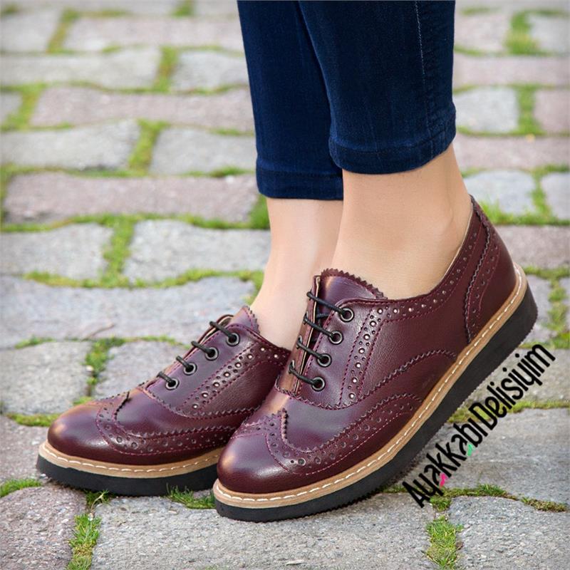 Onter Bordo Oxford Spor Ayakkabı