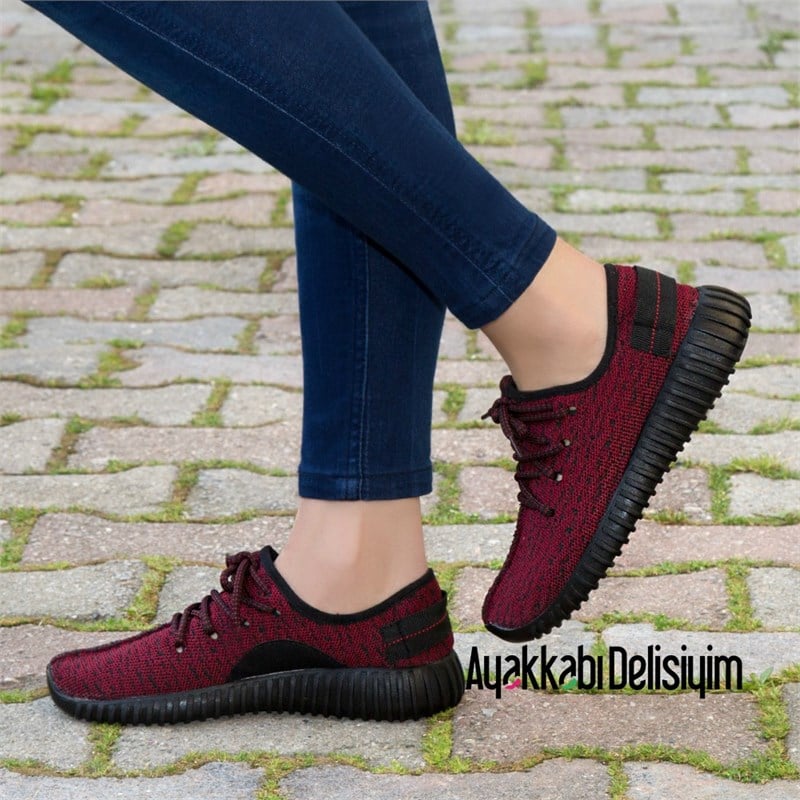 Hameks Siyah Bordo Spor Ayakkabı