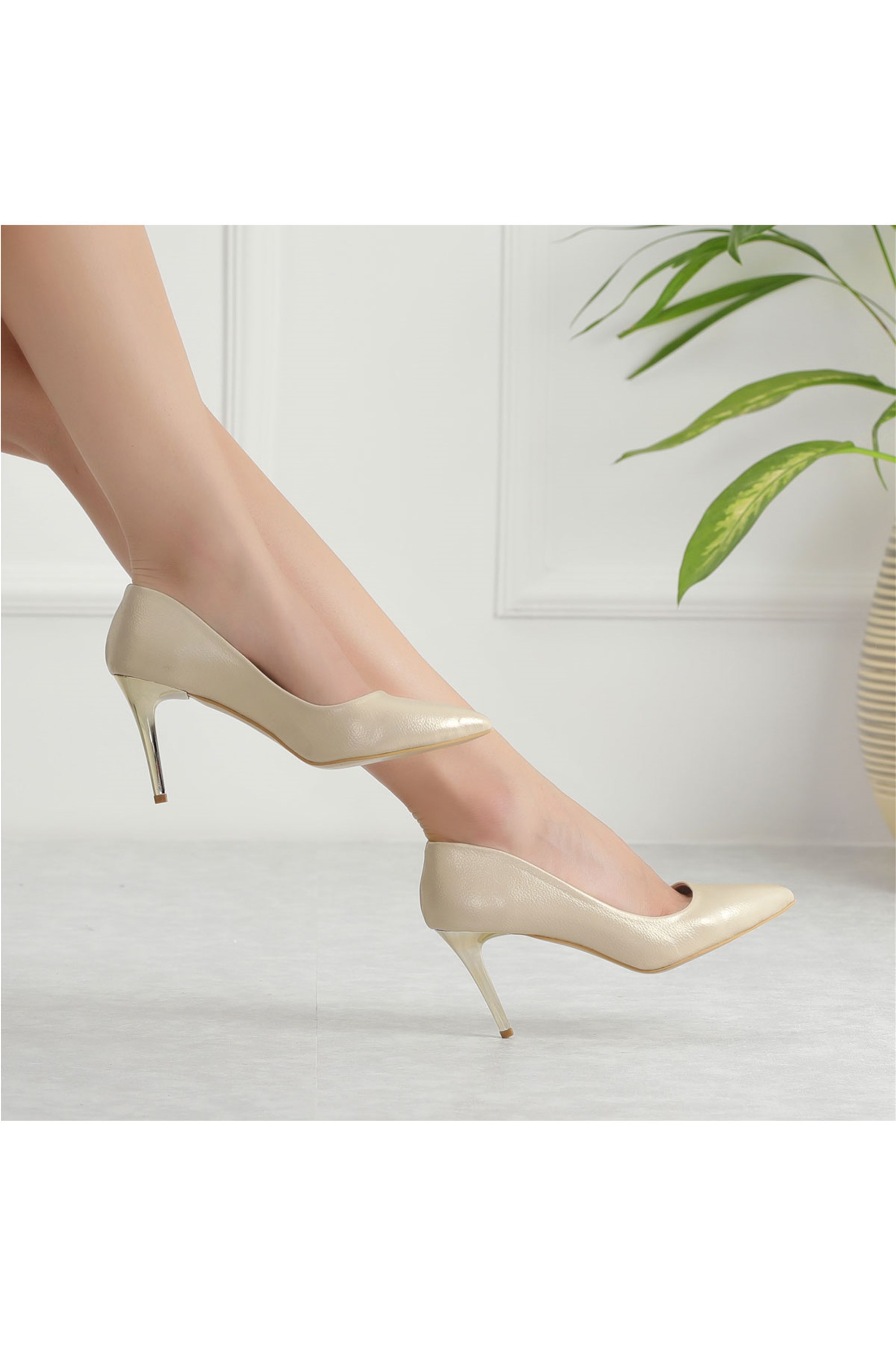 Hiypi Gold Rengi Stiletto Ayakkabı