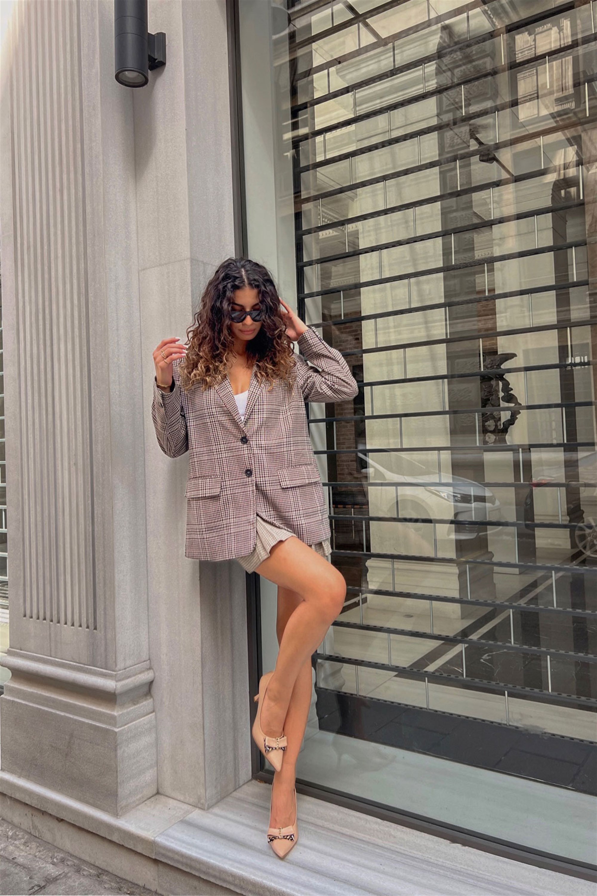 Lovila Ten Rengi Fiyonklu Zincir Detaylı Stiletto Ayakkabı
