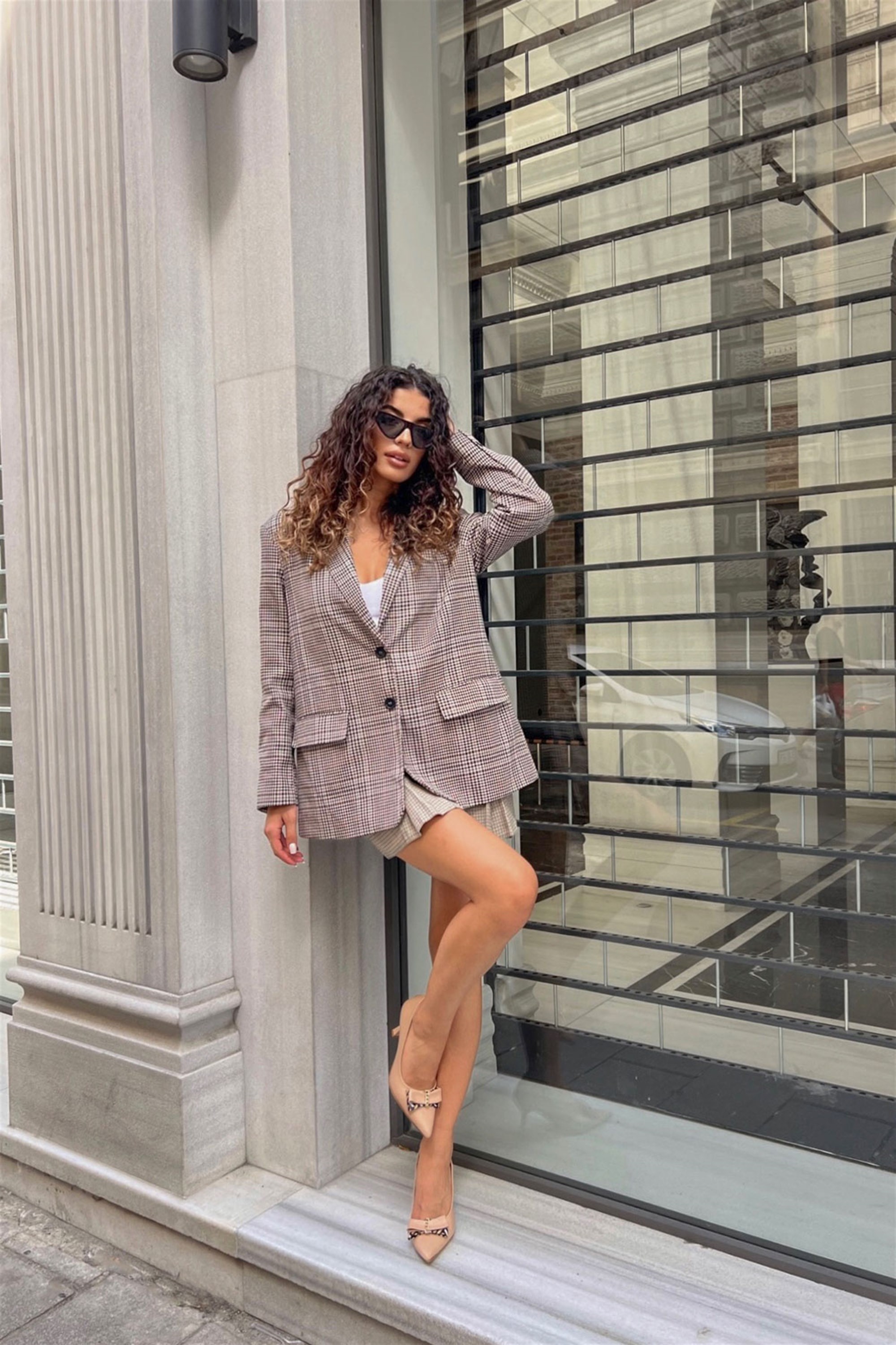 Lovila Ten Rengi Fiyonklu Zincir Detaylı Stiletto Ayakkabı
