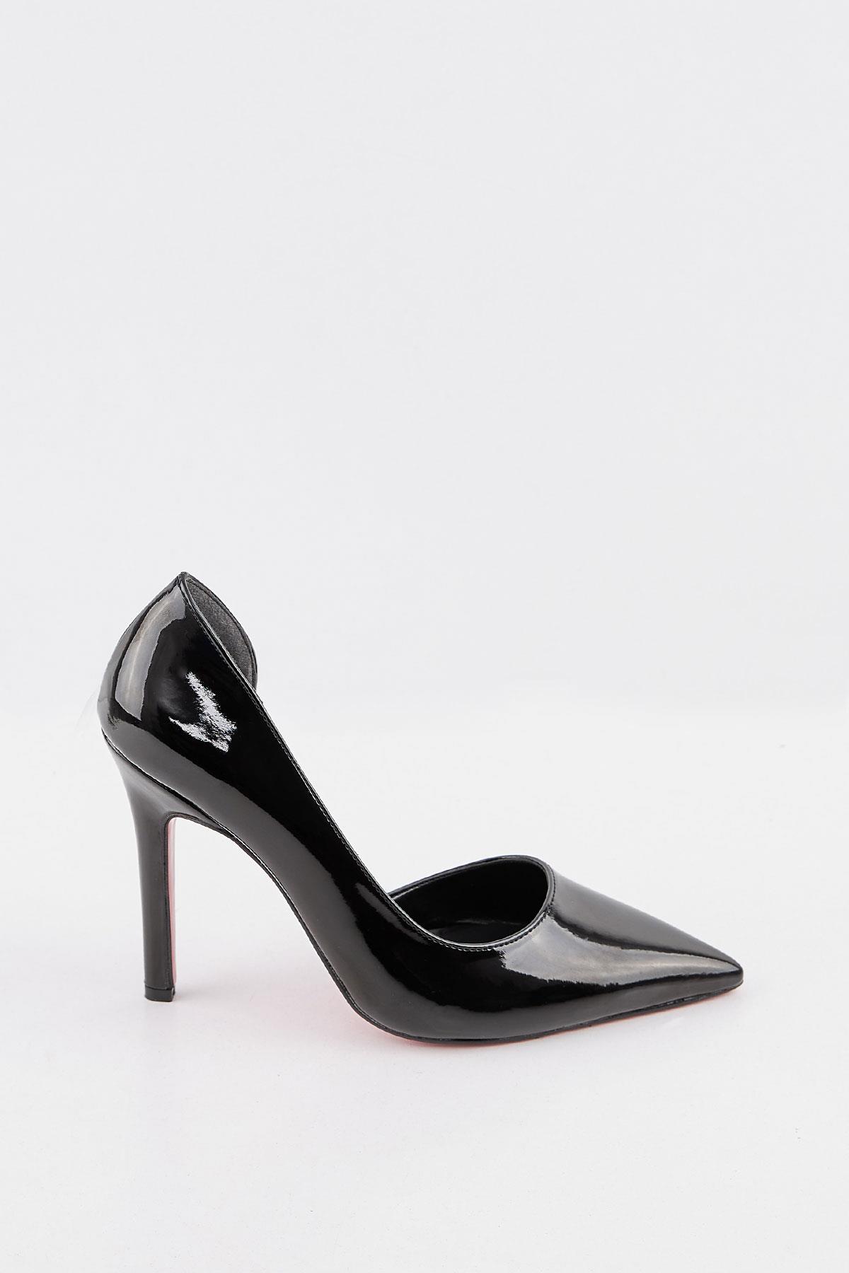 Meloni Rugan Siyah Stiletto