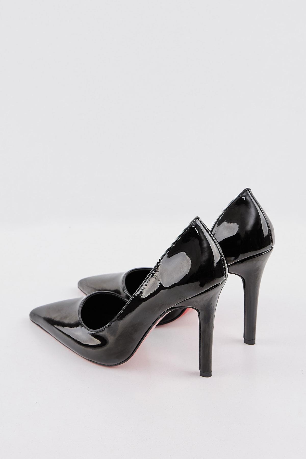 Meloni Rugan Siyah Stiletto