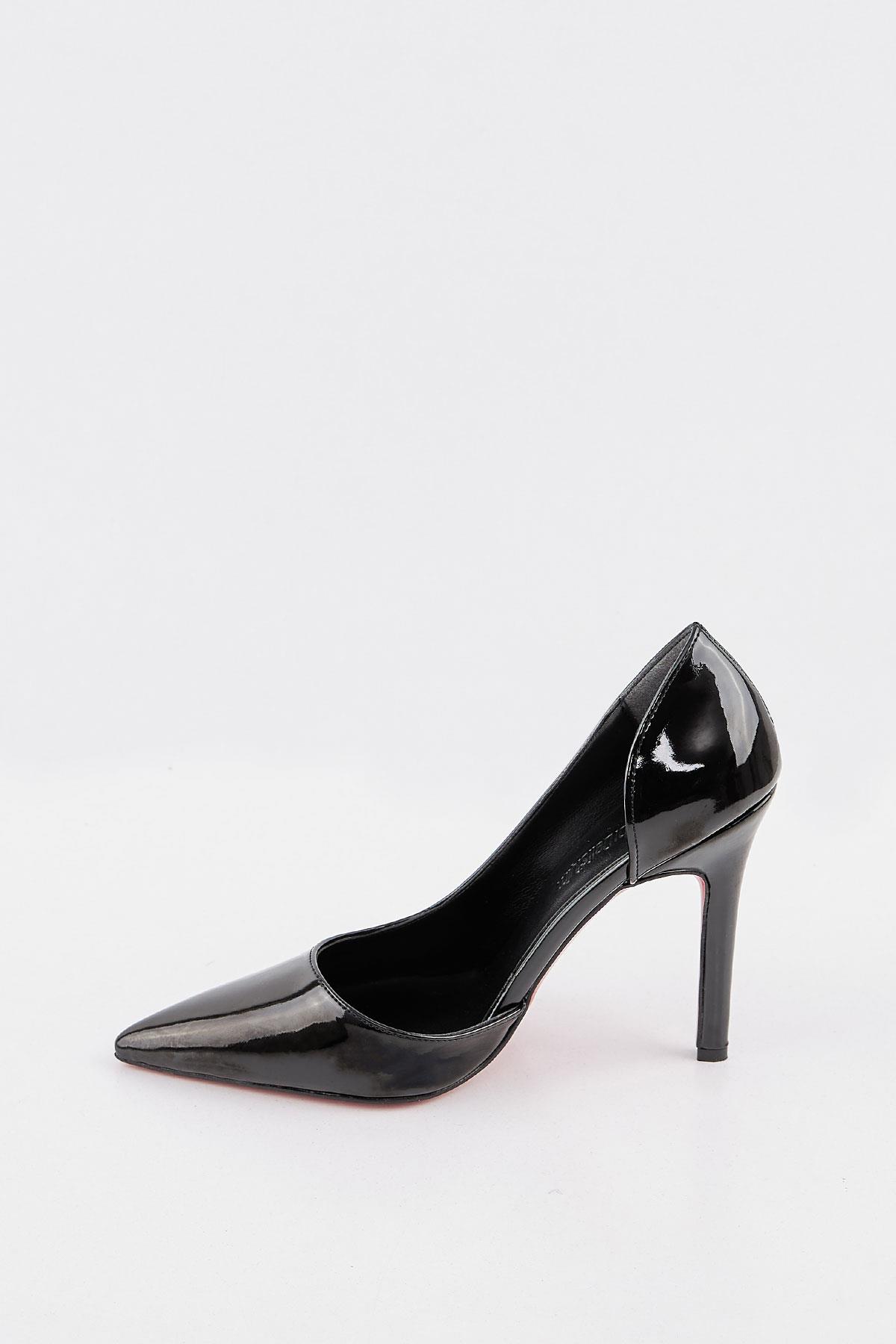 Meloni Rugan Siyah Stiletto