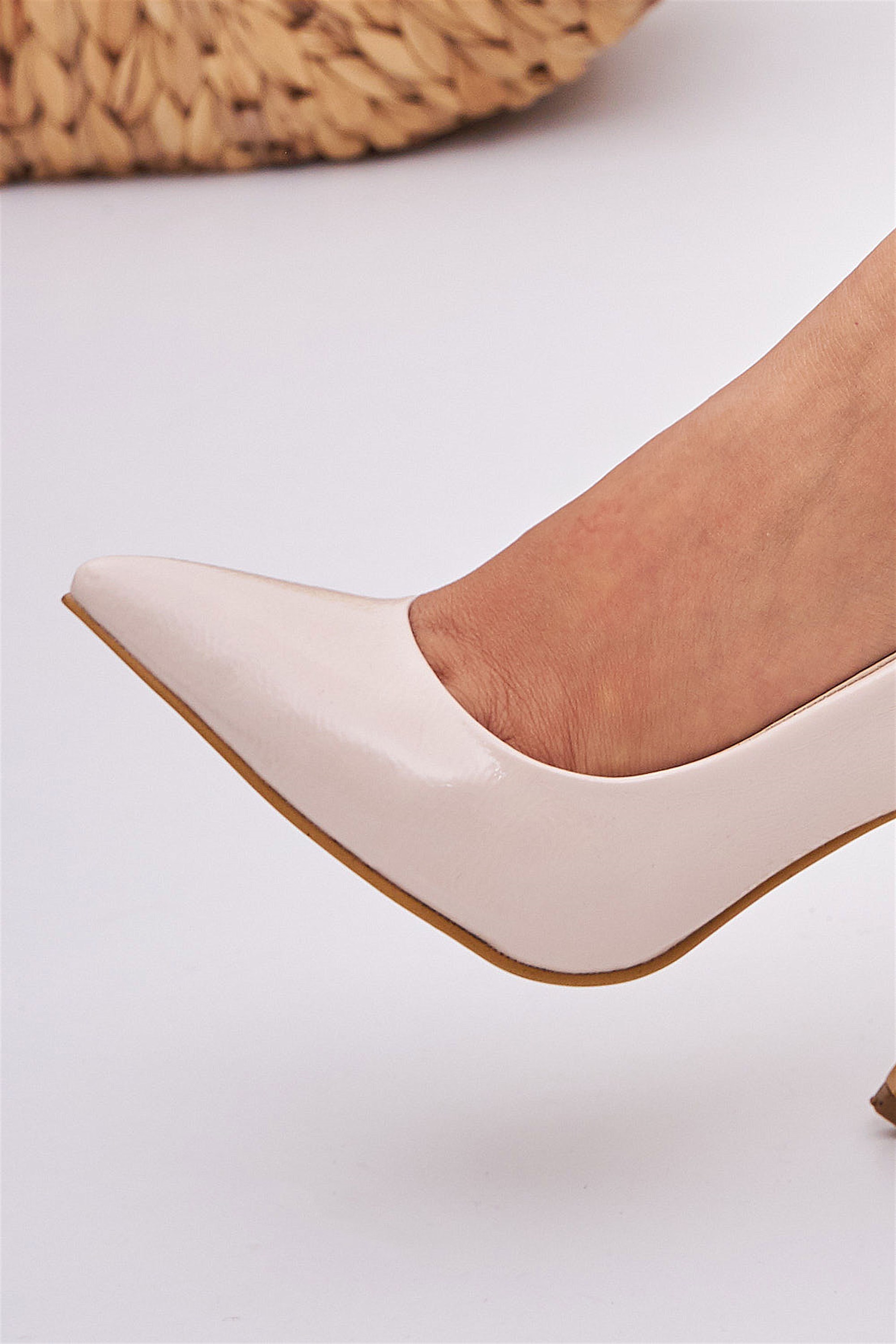 Samira Rugan Bej Stiletto Ayakkabı