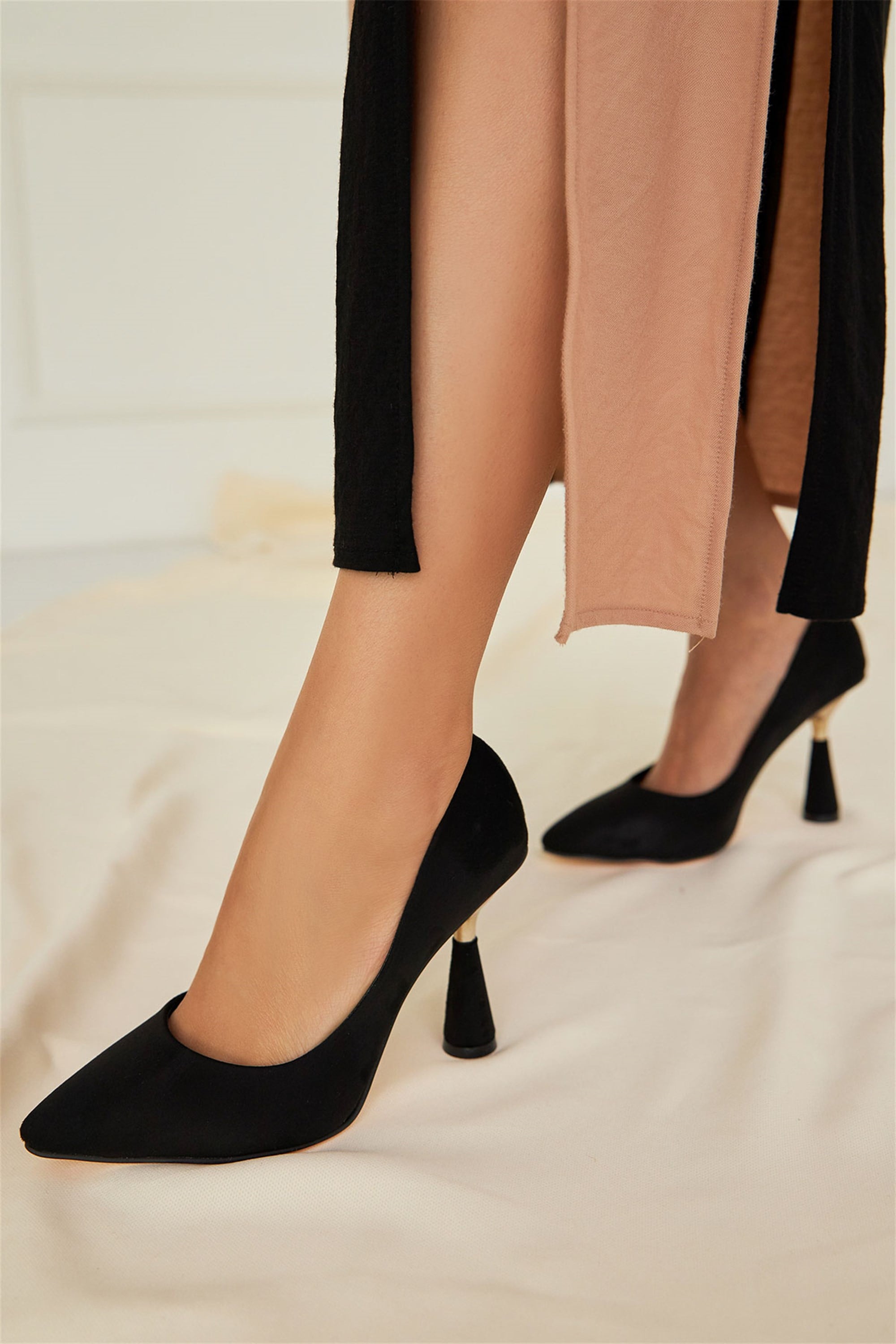 Satena Süet Siyah Stiletto
