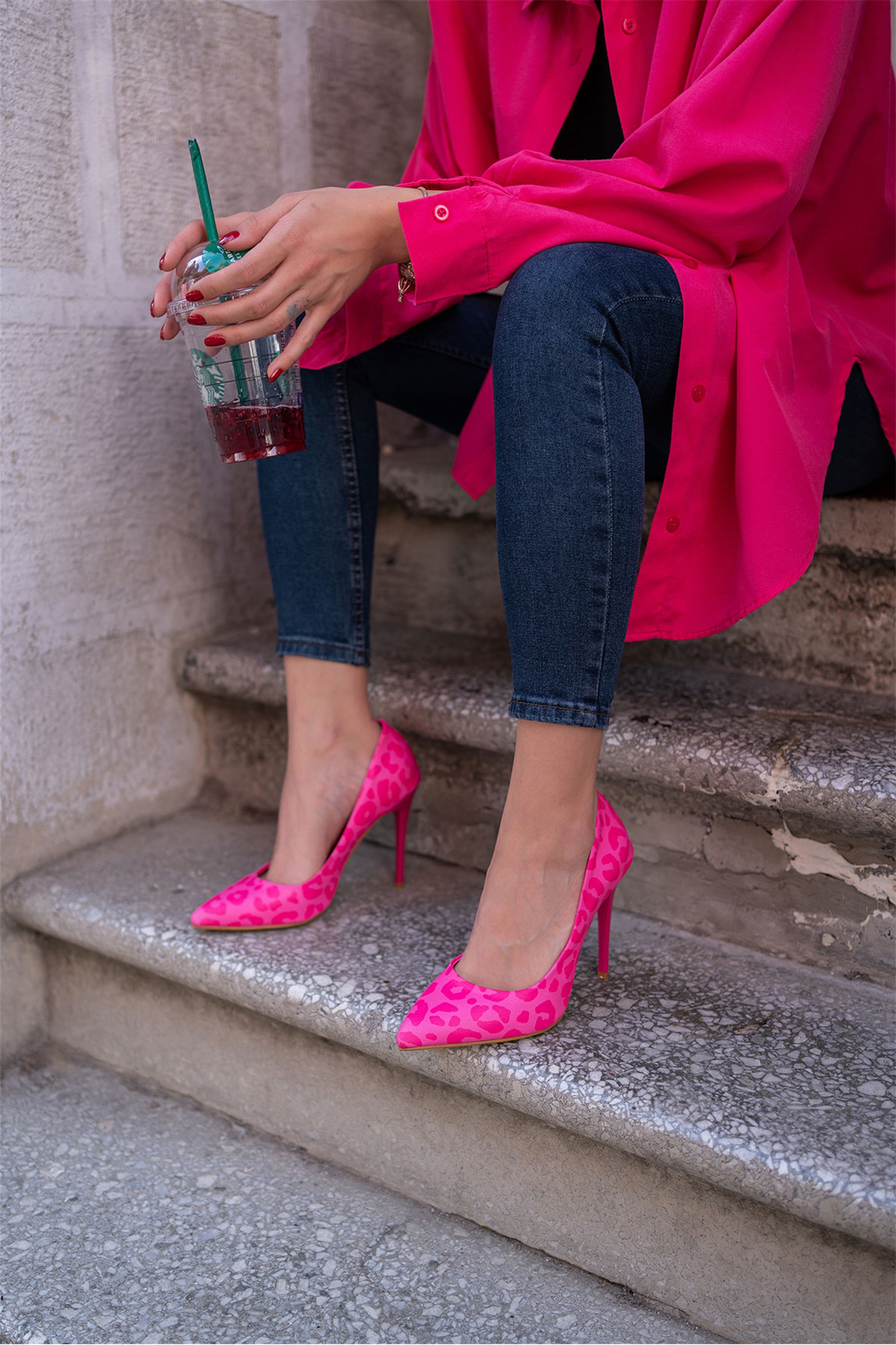 Seviy Fuşya Pembe İnce Topuklu Kadın Stiletto Ayakkabı