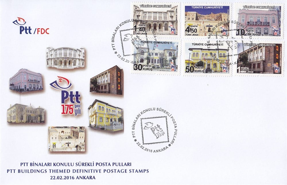 1203 PTT Binaları Sürekli Posta Pulları