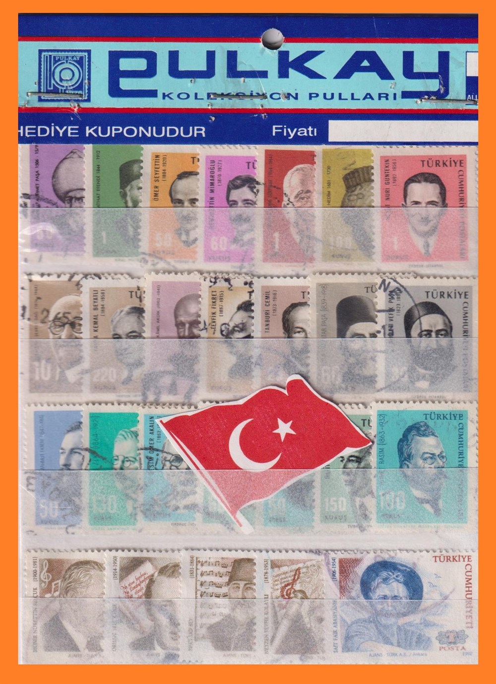 25 ADET TÜRK DAMGALI MEŞHURLAR PULLARI