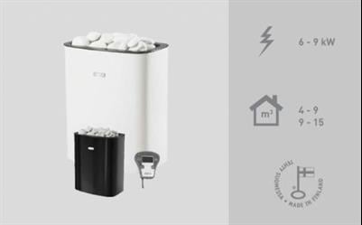 NARVİ SAUNA SOBASI NC-6 KW SİYAH-BEYAZ