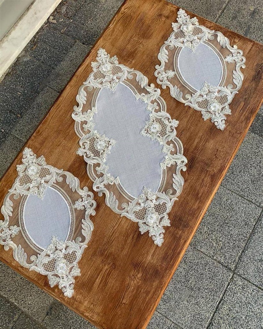 3 Parça Victoria Model Gümüş  