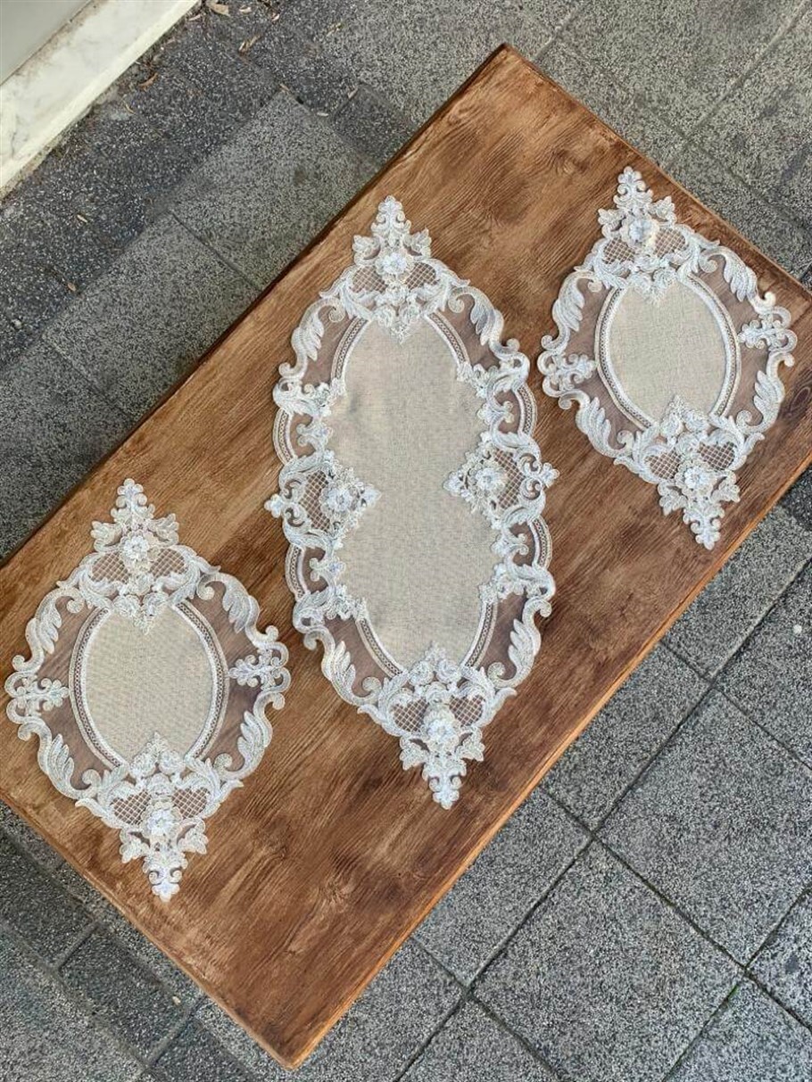 3 Parça Victoria Model Gümüş  