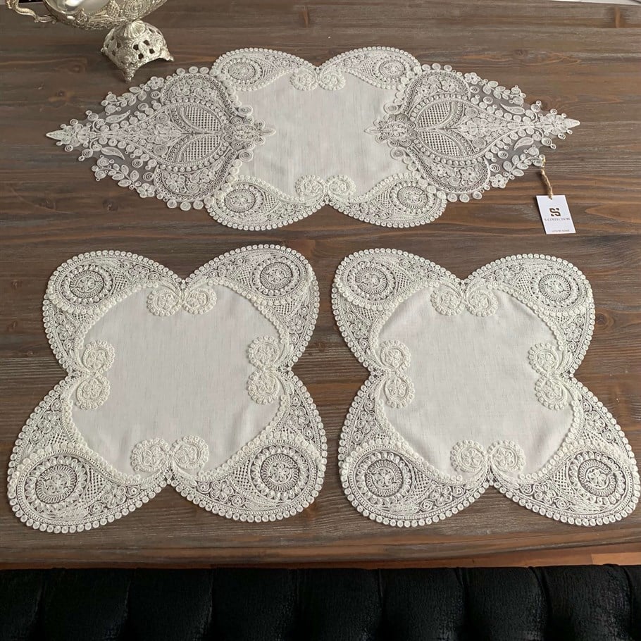 3 Parça Yatak Odası Takımı  Salkım Model Kırıkbeyaz