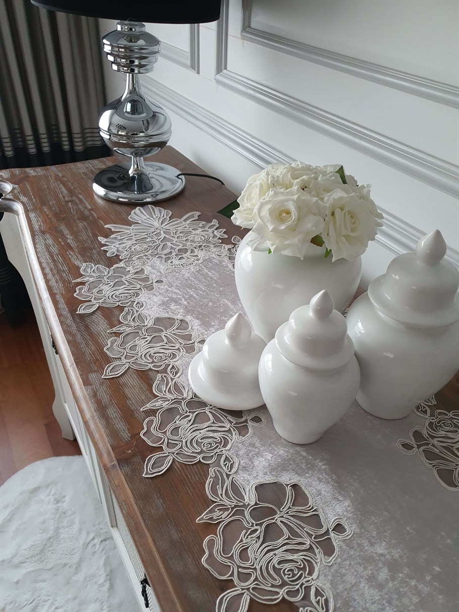 5 Parça Rose Model Salon Takımı-Kadife GRİ