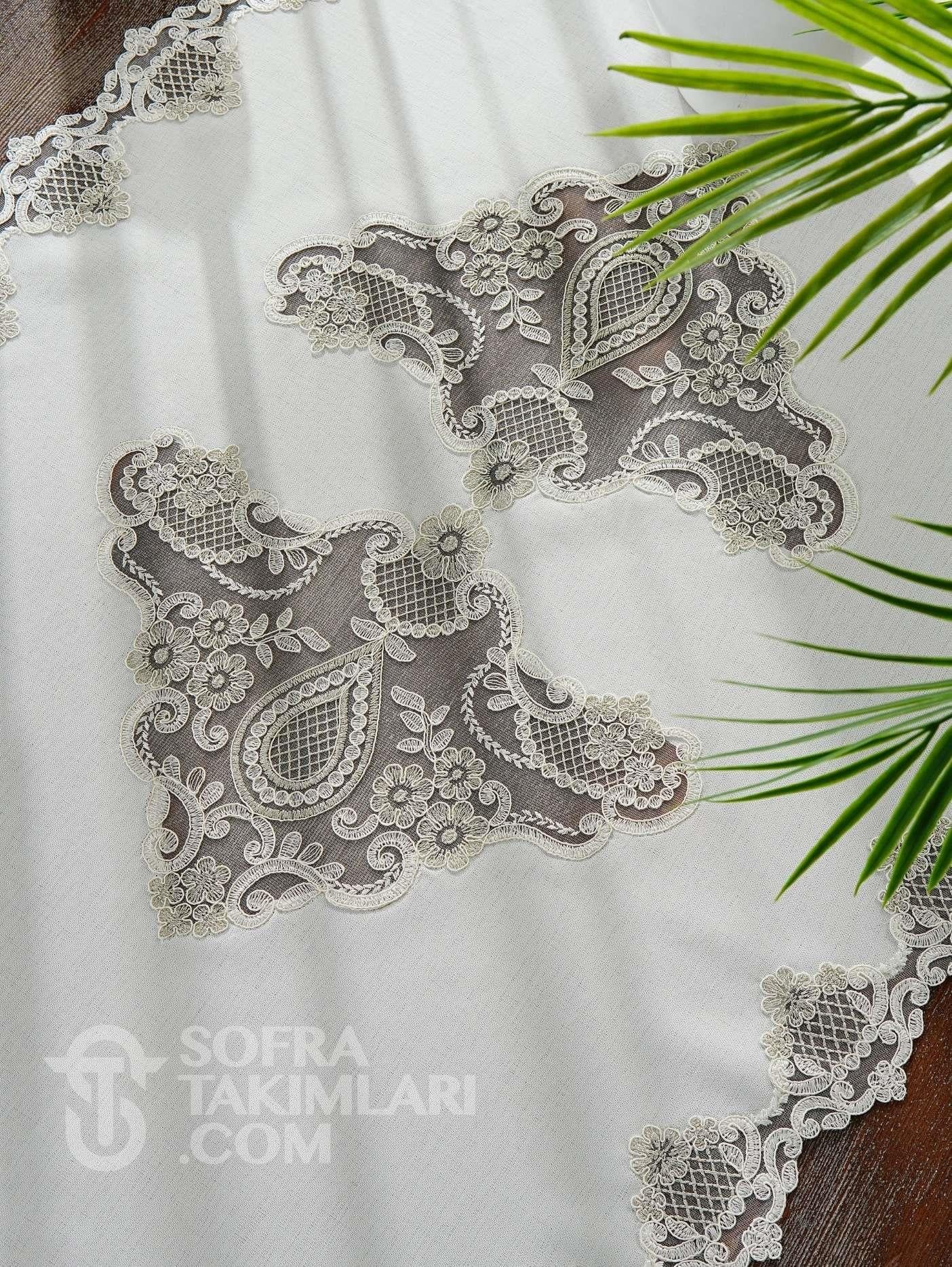 5 Parça Safir Salon Takımı Gümüş Detaylı AG5