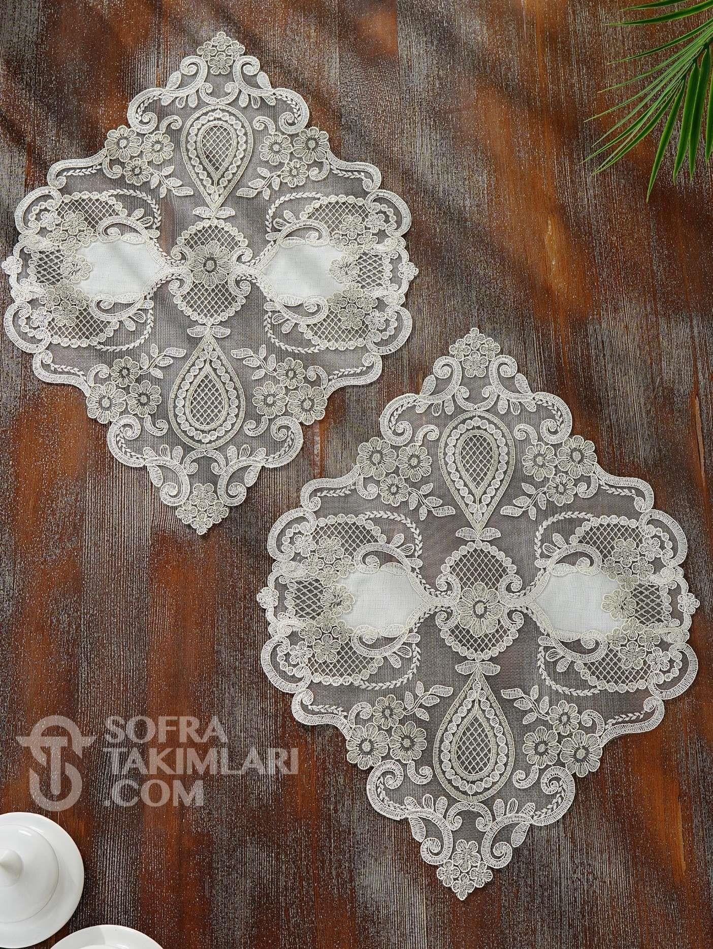 5 Parça Safir Salon Takımı Gümüş Detaylı AG5