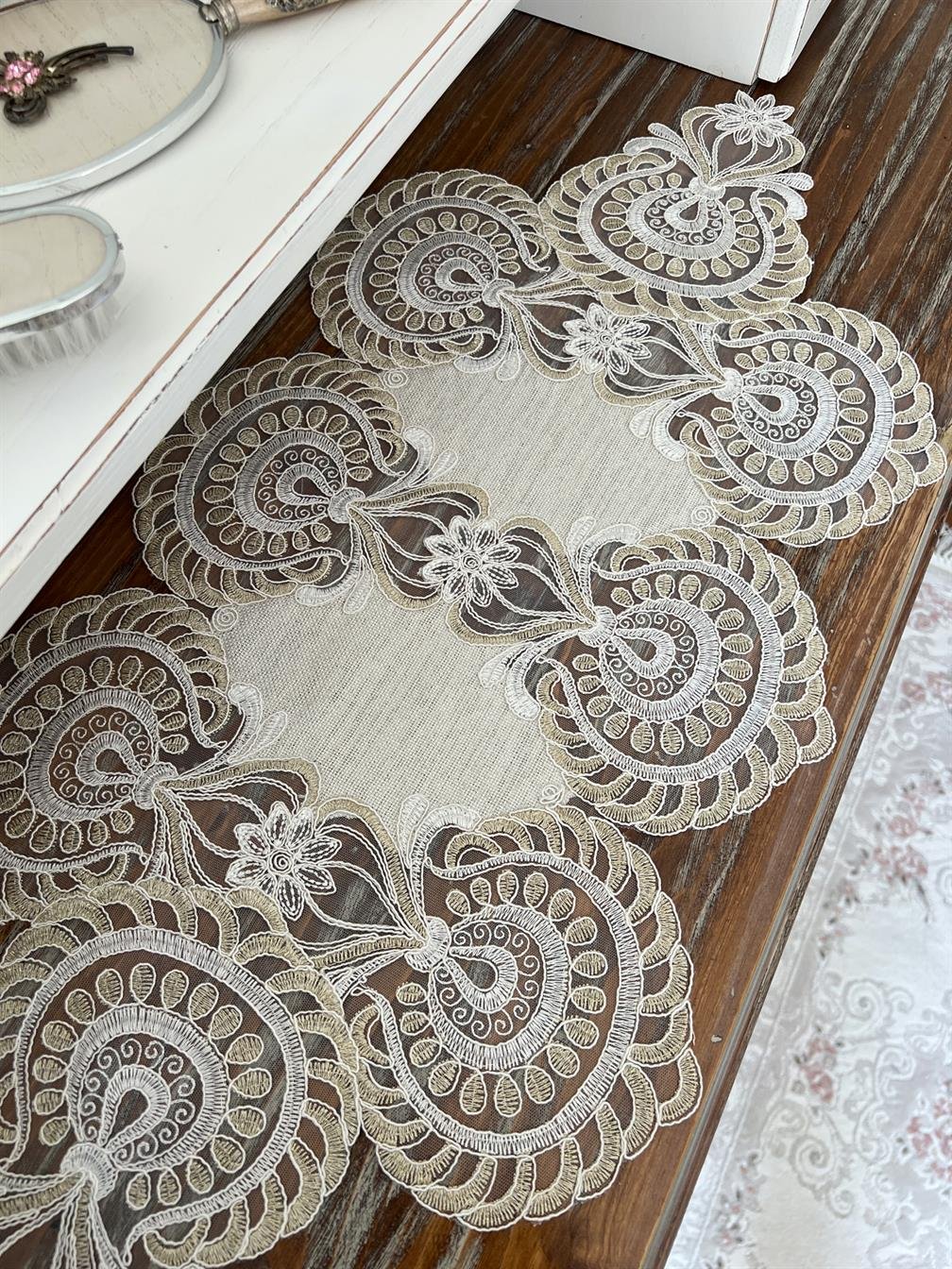 Alivya Model Yatak Odası Takımı Linen Kumaş Taş Rengi