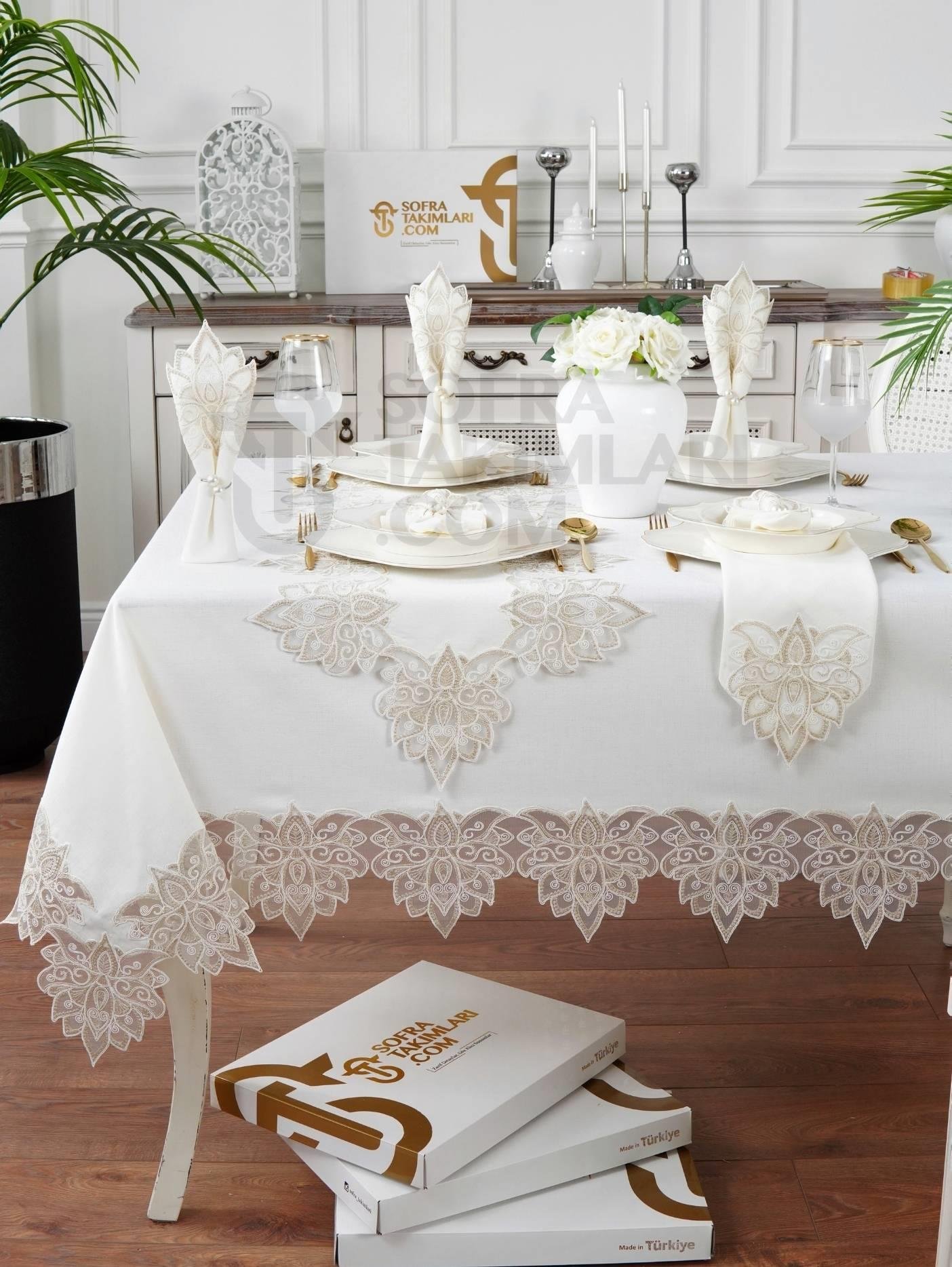 Anka Lüx Masa Örtüsü Takımı 26 Parça 