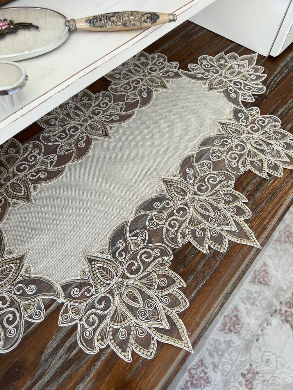 Anka Model Yatak Odası Takımı Linen Kumaş Taş Renk
