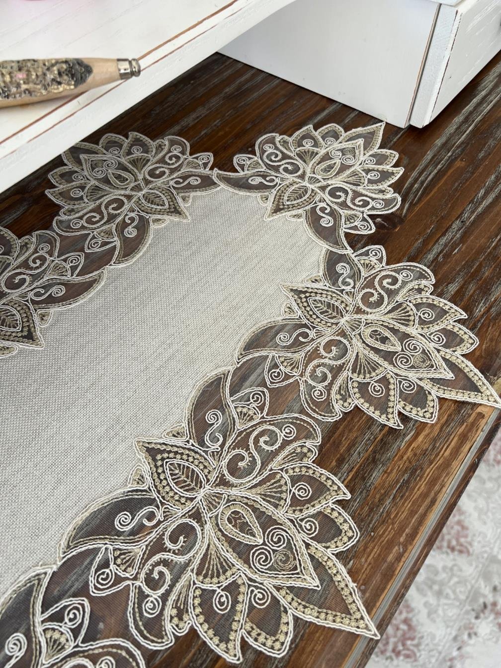 Anka Model Yatak Odası Takımı Linen Kumaş Taş Renk