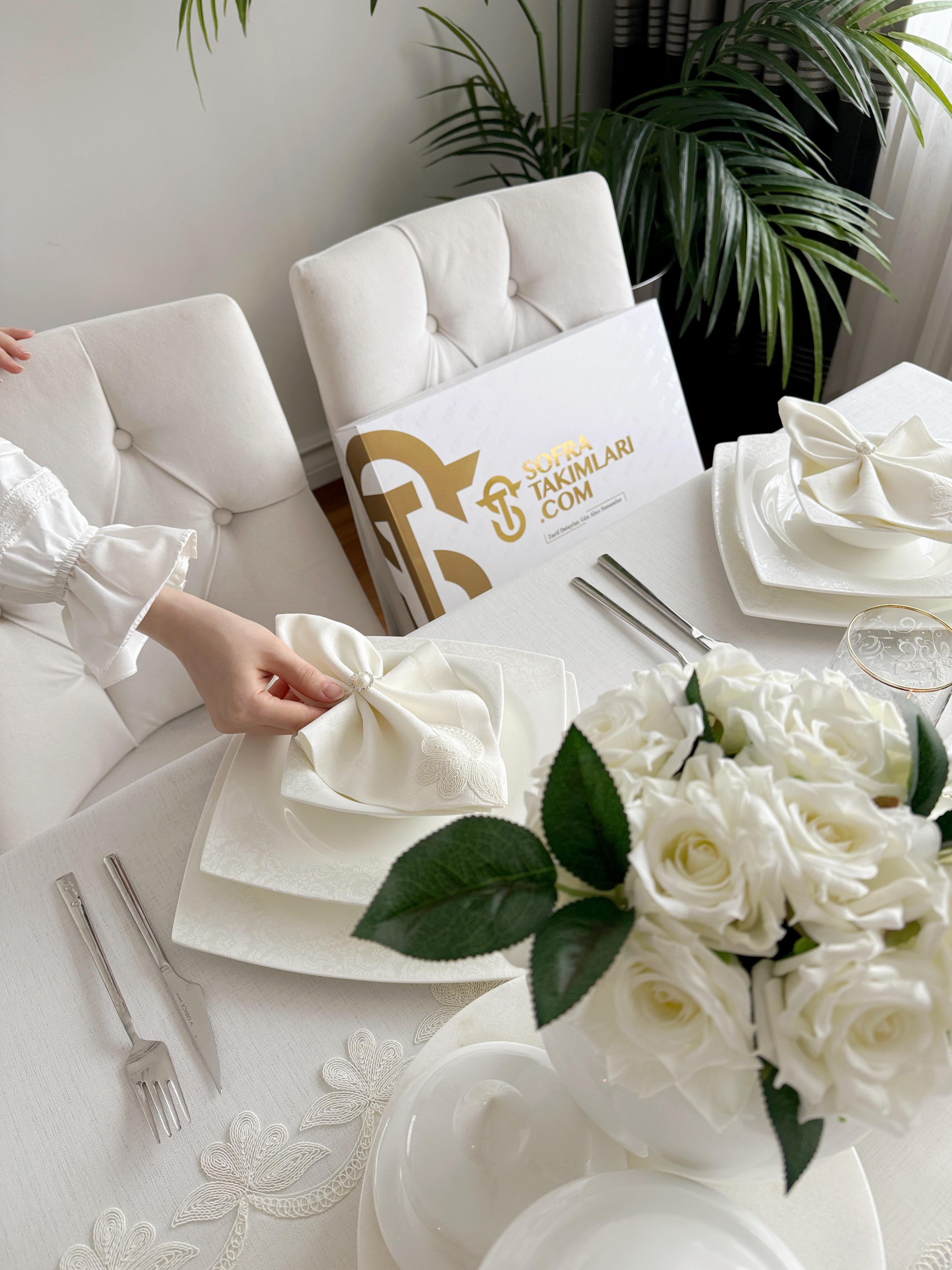Dina Model Lüx Sofra Takımı 38 Parça Amerikan Servisli Set 