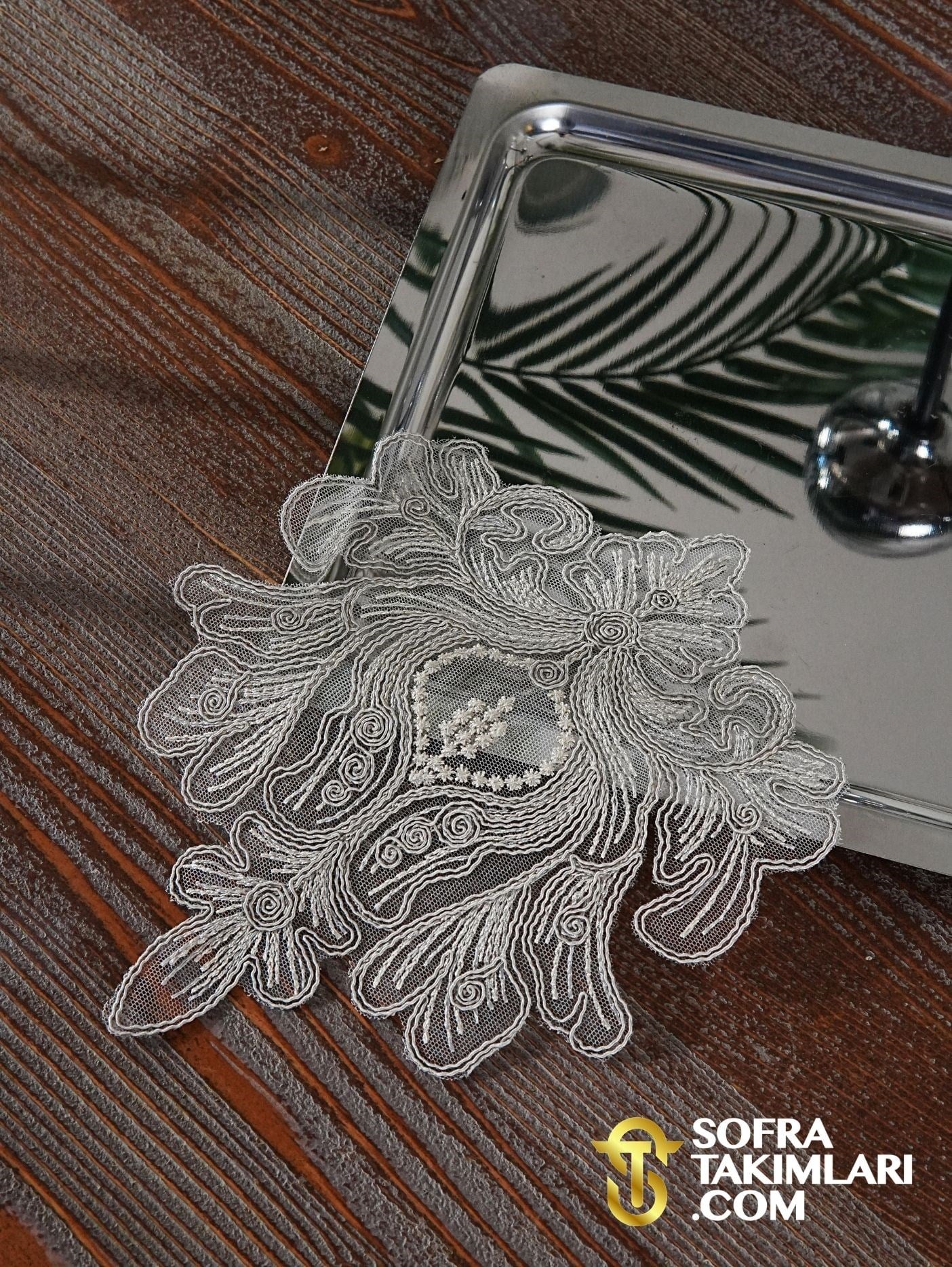 Elif Model Bardak Altlığı - Gümüş Renk - 6 Adet