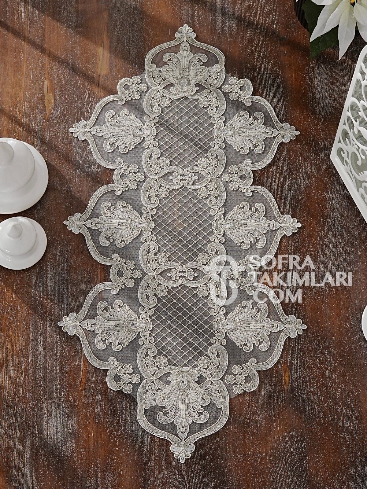 Garden Model Yatak Odası Takımı Gardenya Keten Kumaş Kırık Beyaz Rengi 