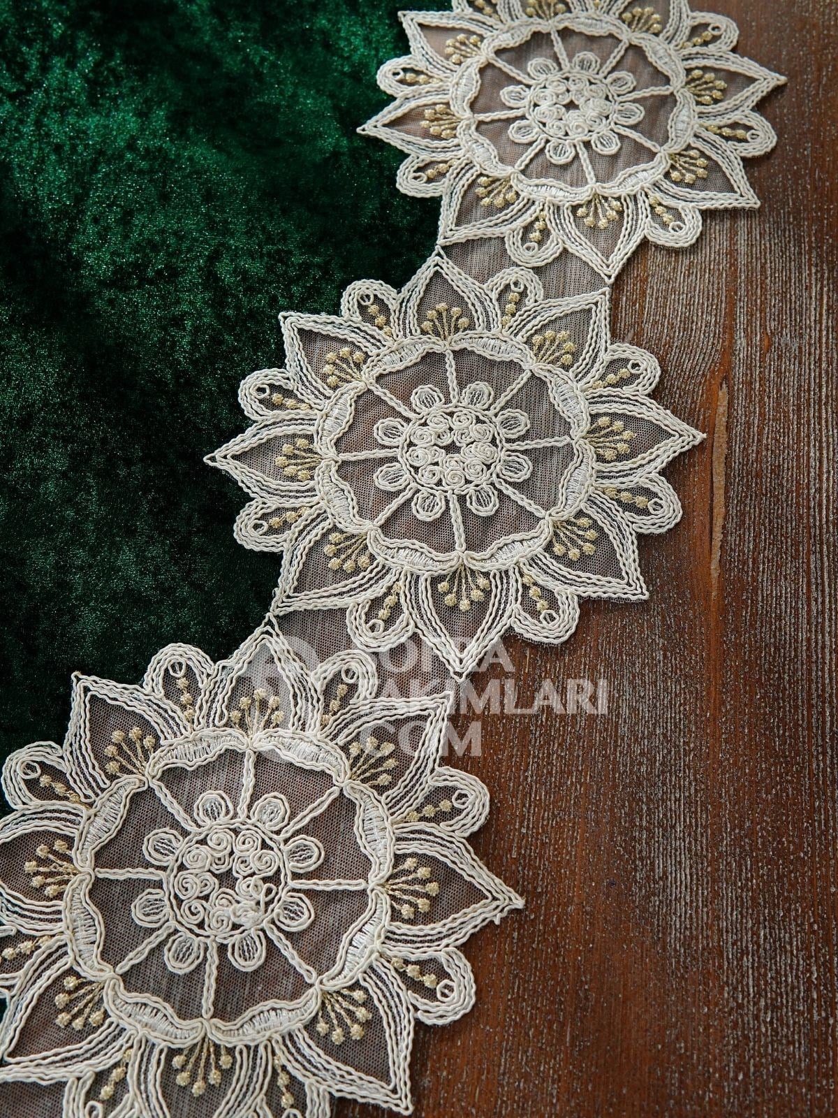 Güneş Model 5 Parça Salon Örtü Takımı - Cappucino Kadife Kumaş YYS
