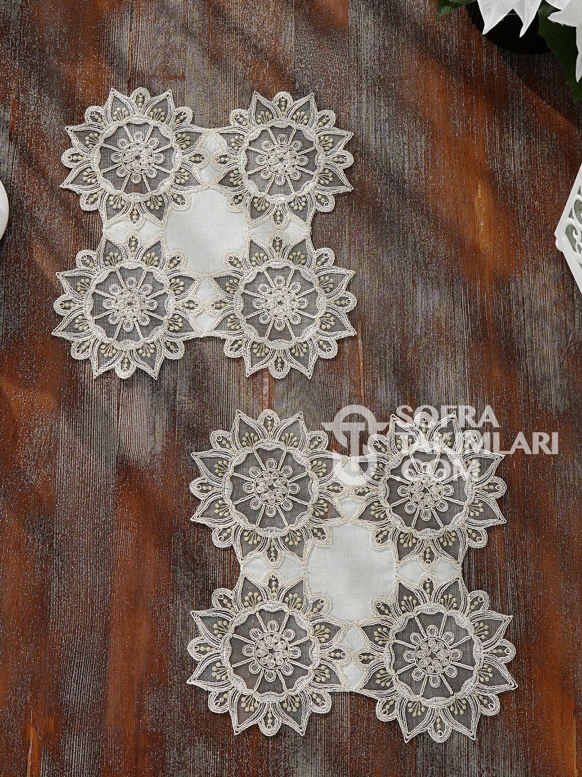 Güneş Model Yatak Odası Takımı Gardenya Keten Kumaş Kırık Beyaz 
