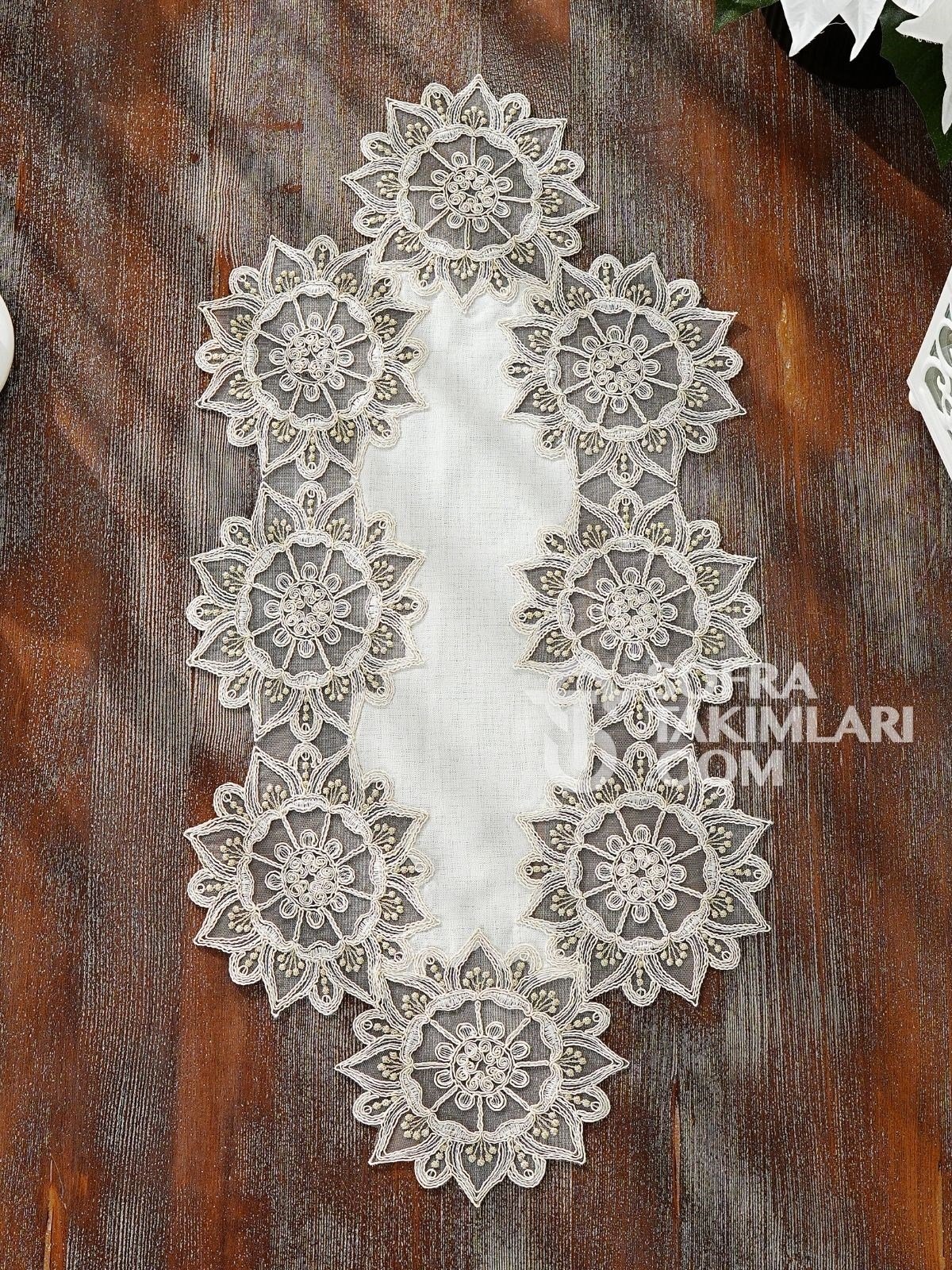 Güneş Model Yatak Odası Takımı Gardenya Keten Kumaş Kırık Beyaz 
