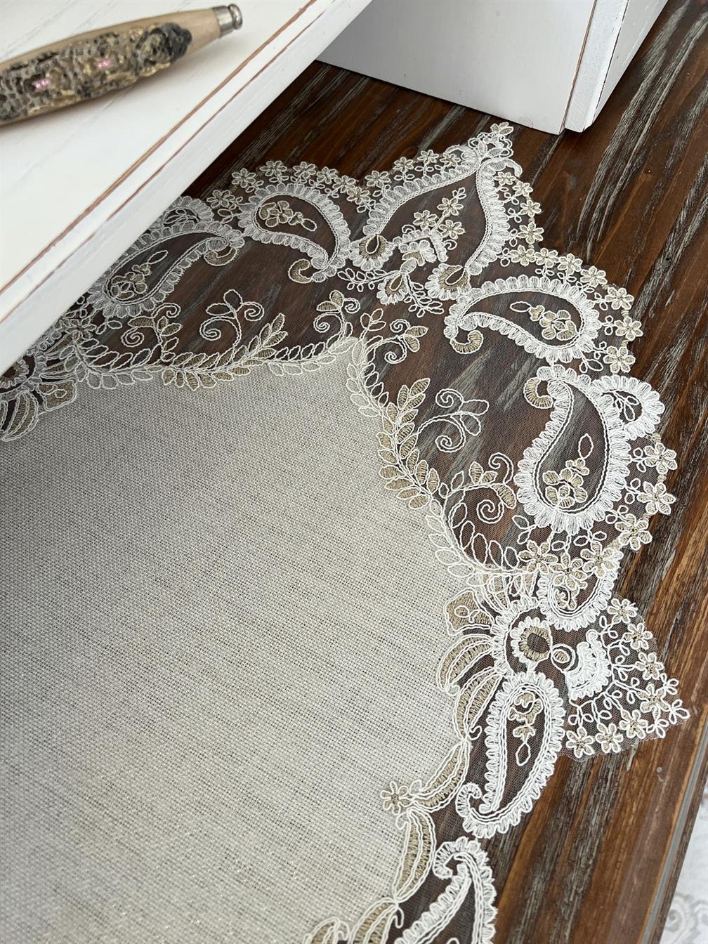 Lavanta Luna Model Yatak Odası Takımı Linen Kumaş Taş Renk