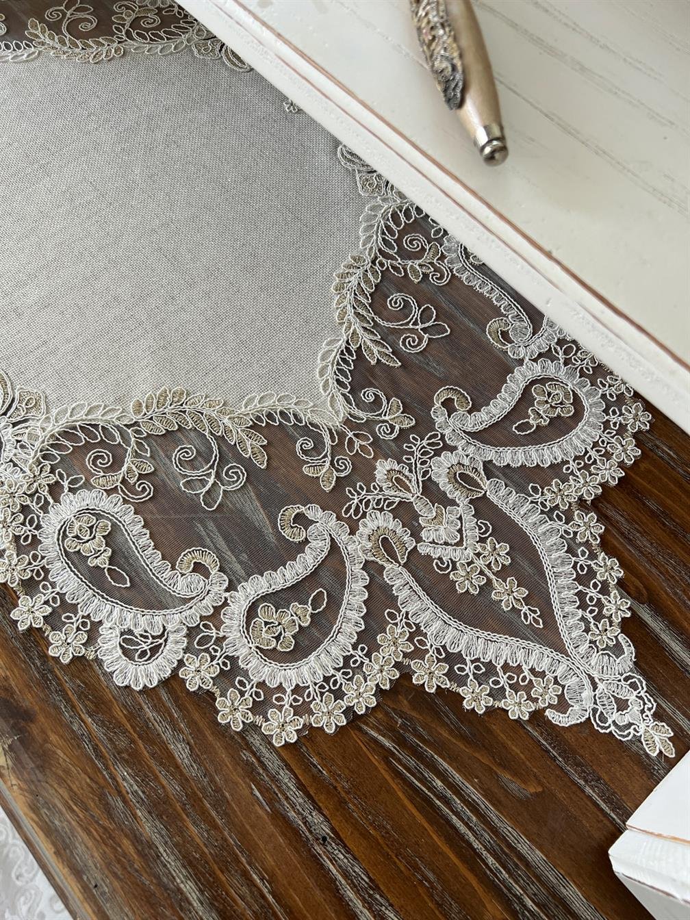Lavanta Luna Model Yatak Odası Takımı Linen Kumaş Taş Renk
