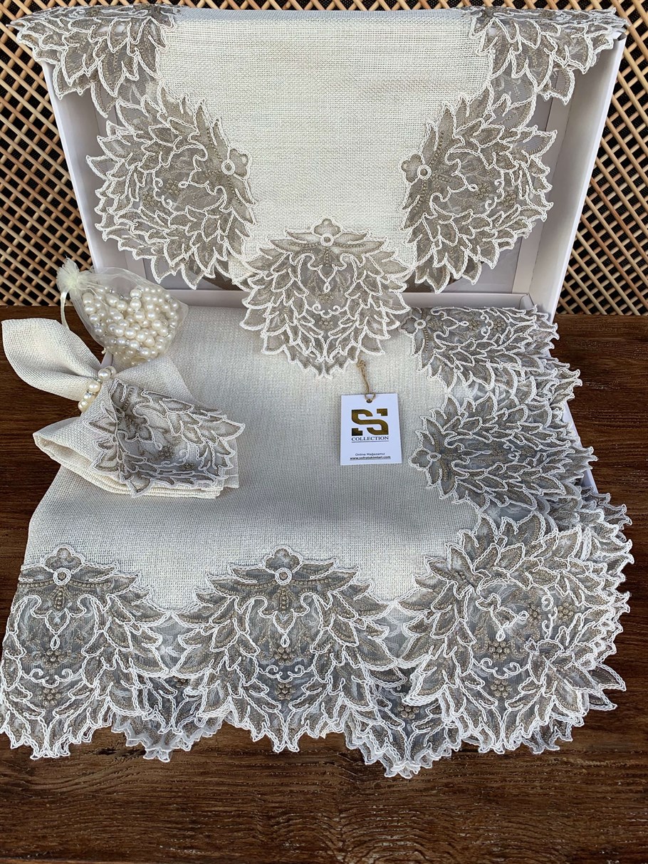 Pera Model Masa Örtüsü Takımı 26 Parça