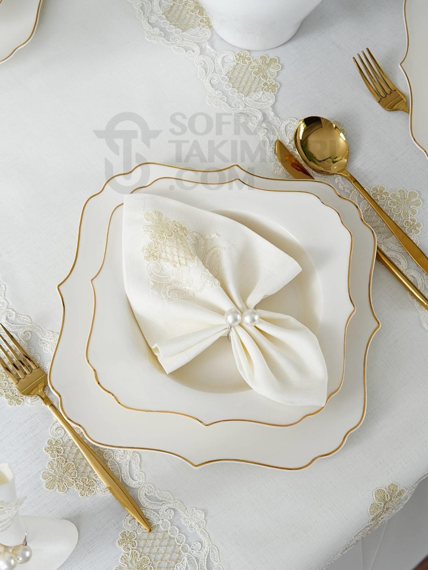 Safir Lüx Masa Örtüsü Takımı 26 Parça AG5