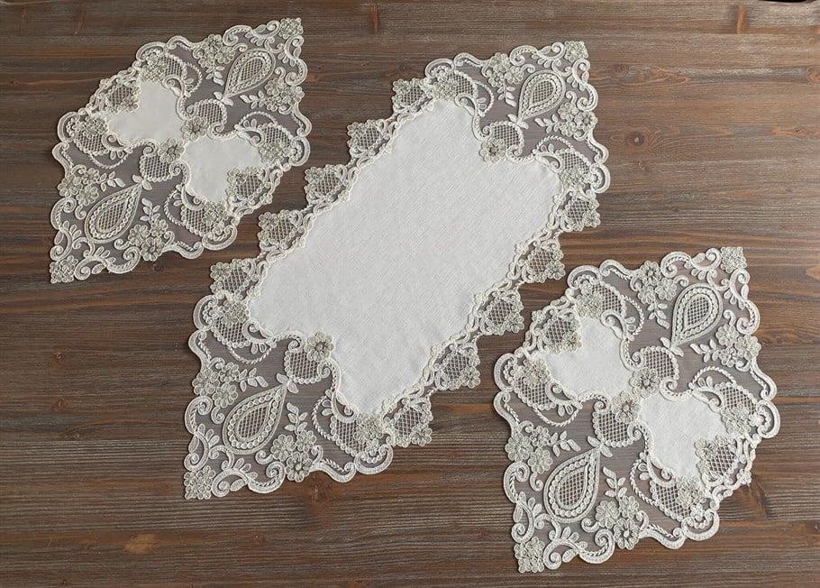 Safir Model Eko Avantajlı Çeyiz Seti - Gümüş Dantelli