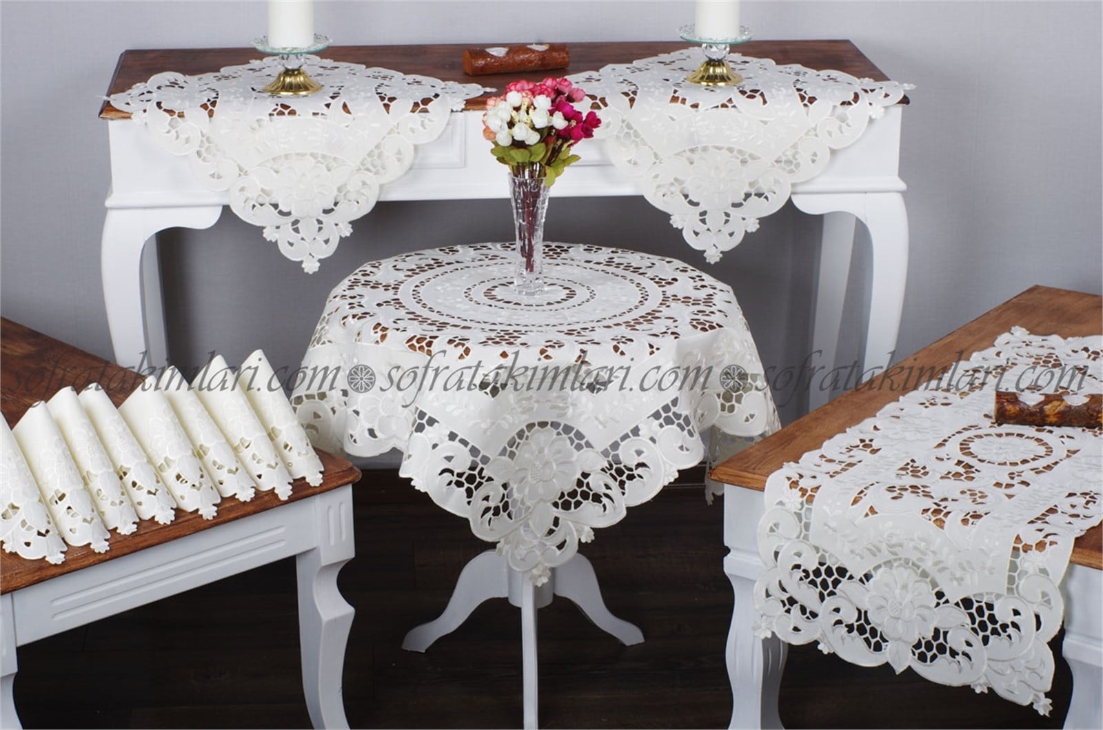 Salon Takımı 16 Parça - Delik İşi Model B