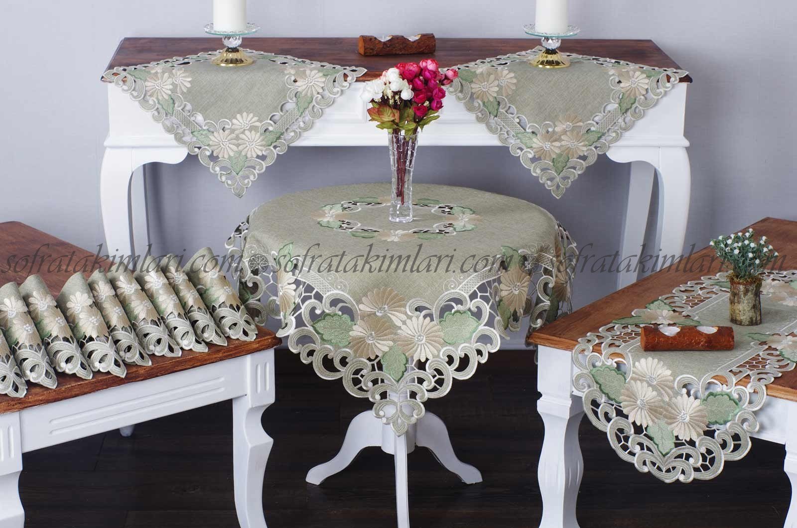 Salon Takımı 16 Parça - Kesme Dantel Model 4