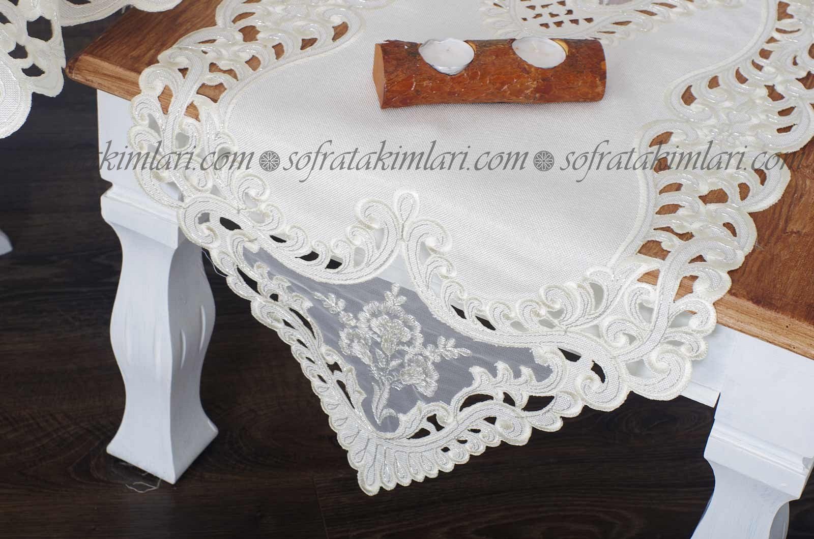 Salon Takımı 5 Parça - Keten Tel Kırma
