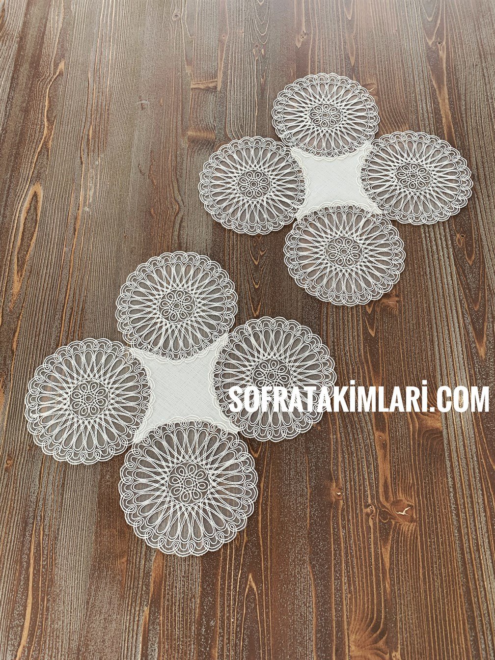 Salon Takımı El Vino 5 Parça -Gardenya Kırıkbeyaz